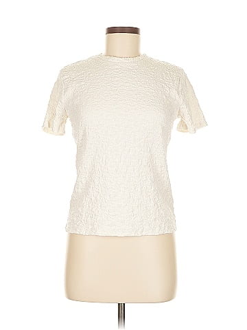 Peserico Silver Short Sleeve Top Size 6 (42)