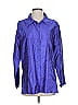 Chico's Design Metallic Purple Long Sleeve Button-Down Shirt Size Lg (2) - photo 1
