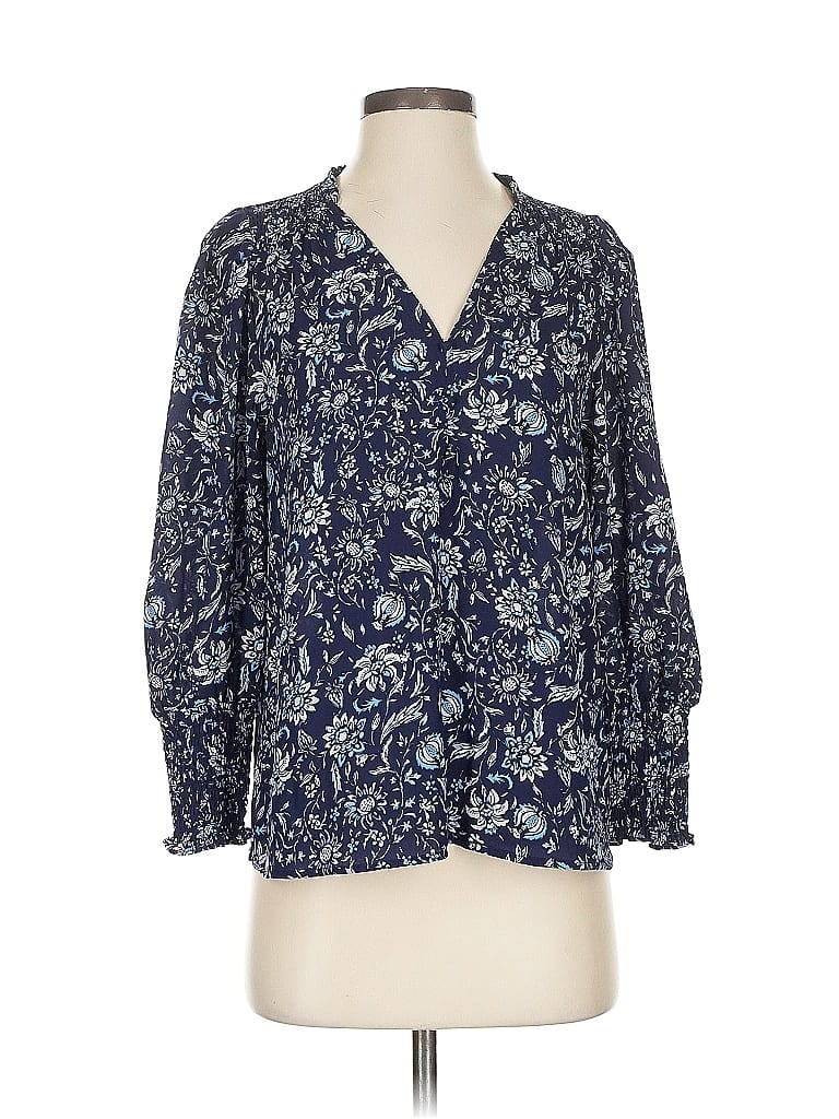 Aqua 3/4 Sleeve Blouse In Blue