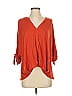Akemi + Kin 100% Rayon Orange 3/4 Sleeve Blouse Size S - photo 1