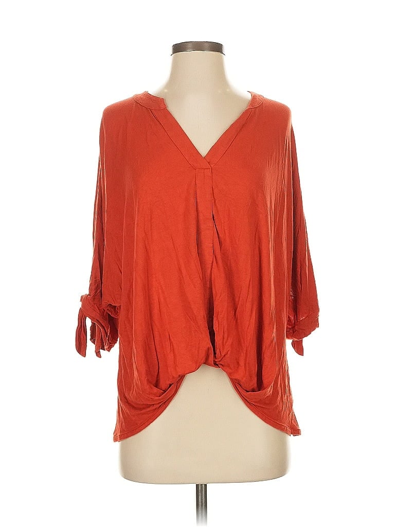 Akemi + Kin 100% Rayon Orange 3/4 Sleeve Blouse Size S - photo 1