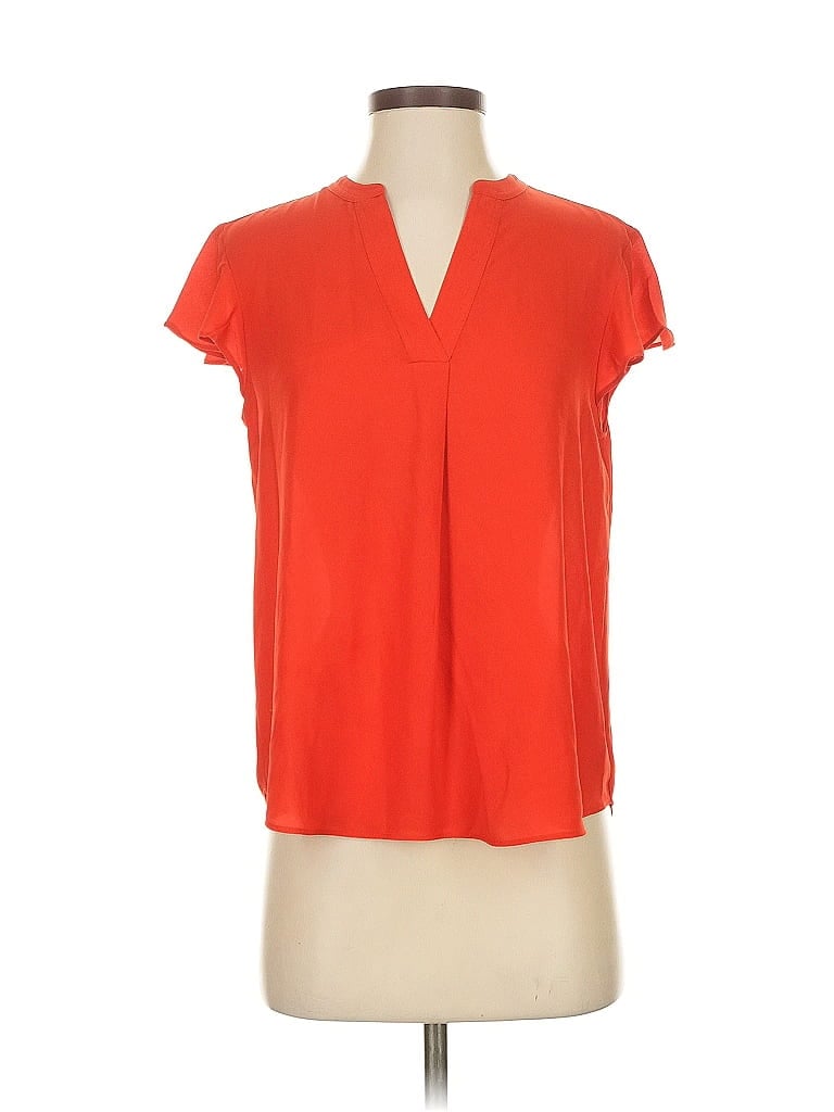Pre-owned Calvin Klein Short Sleeve Blouse In Red