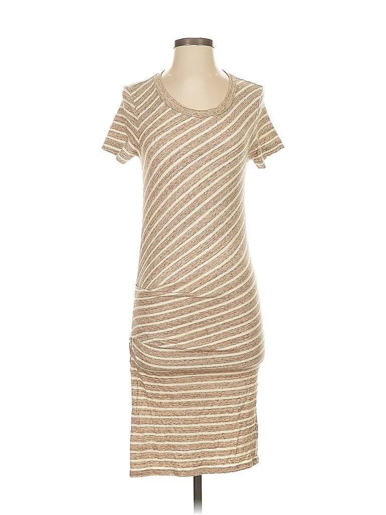 James Perse Stripes Tan Casual Dress Size Sm (1) - photo 1