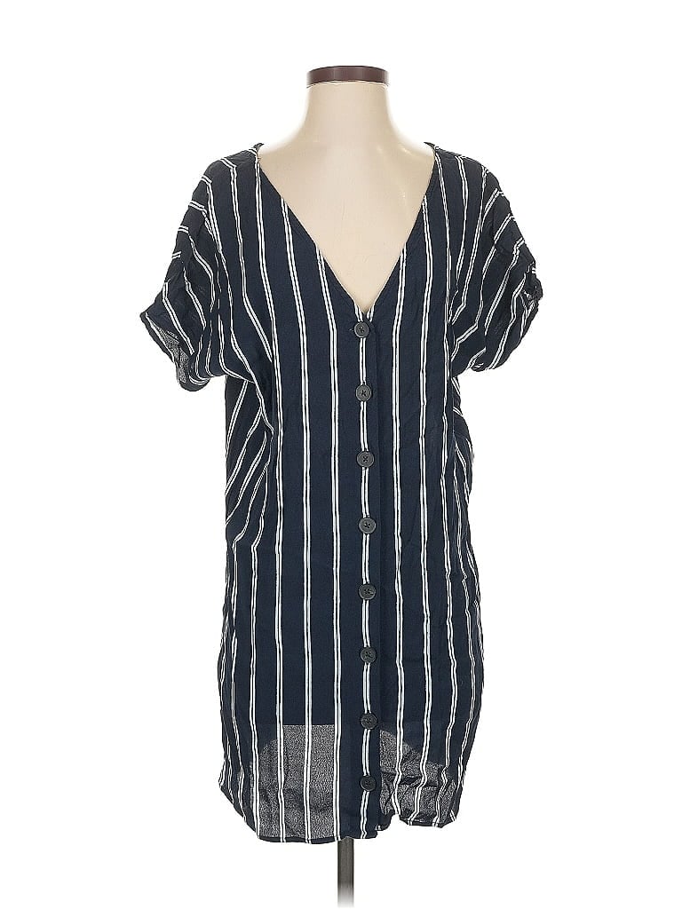 Pre-owned Madewell Short Sleeve Blouse In Blue