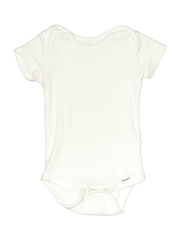 Gerber 100% Cotton Solid Ivory Short Sleeve Onesie Size 6-9 mo - photo 1
