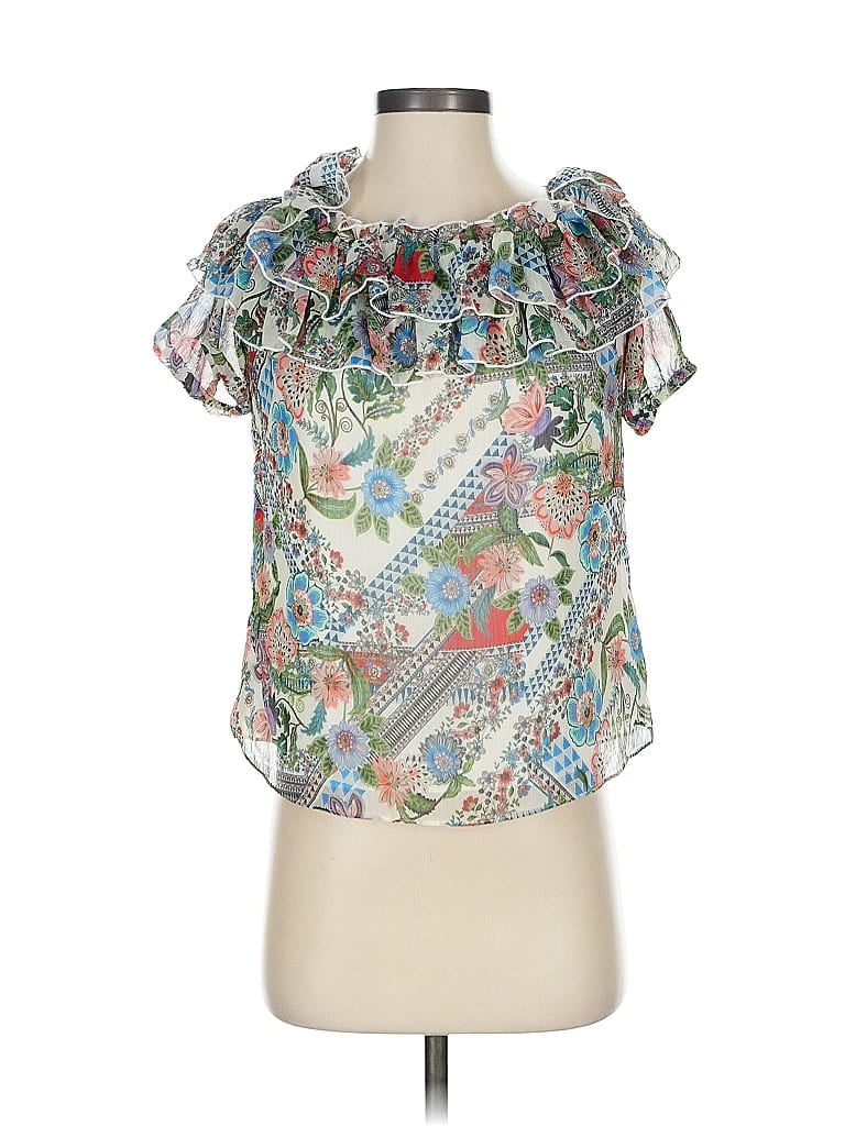 Click to view more detailed imagery on our partner's website Pre-owned Drew Short Sleeve Blouse In Silver