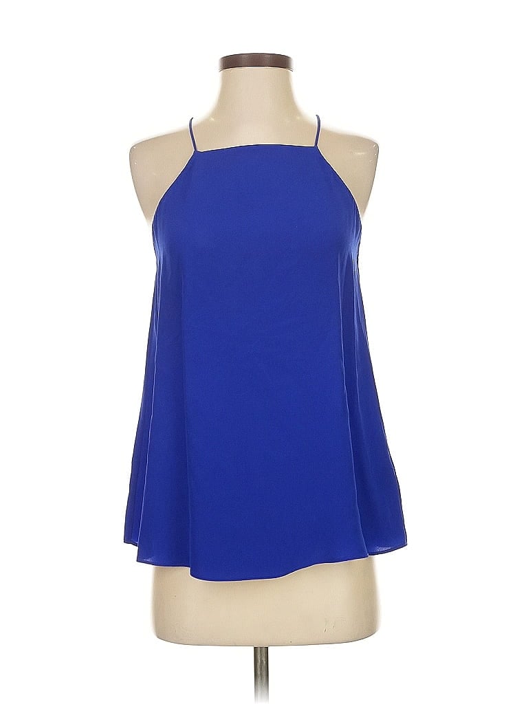 Pre-owned Wilfred Sleeveless Silk Top Blue Halter Neckline Tops