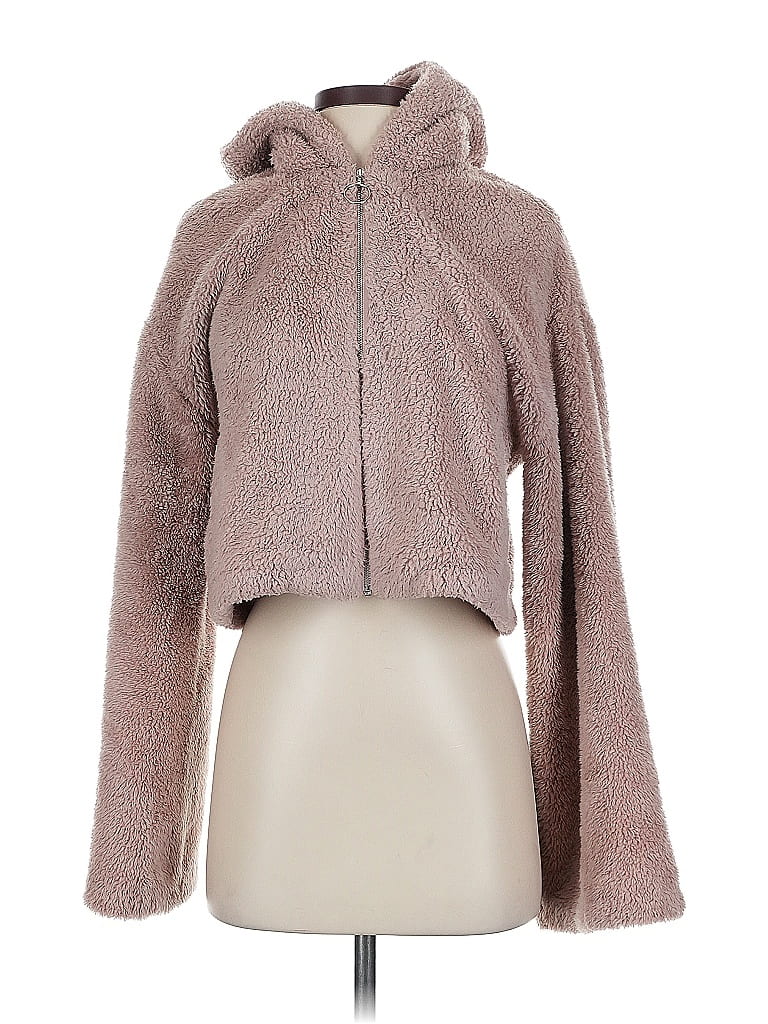 Pre-owned Express Faux Fur Jacket In Pink