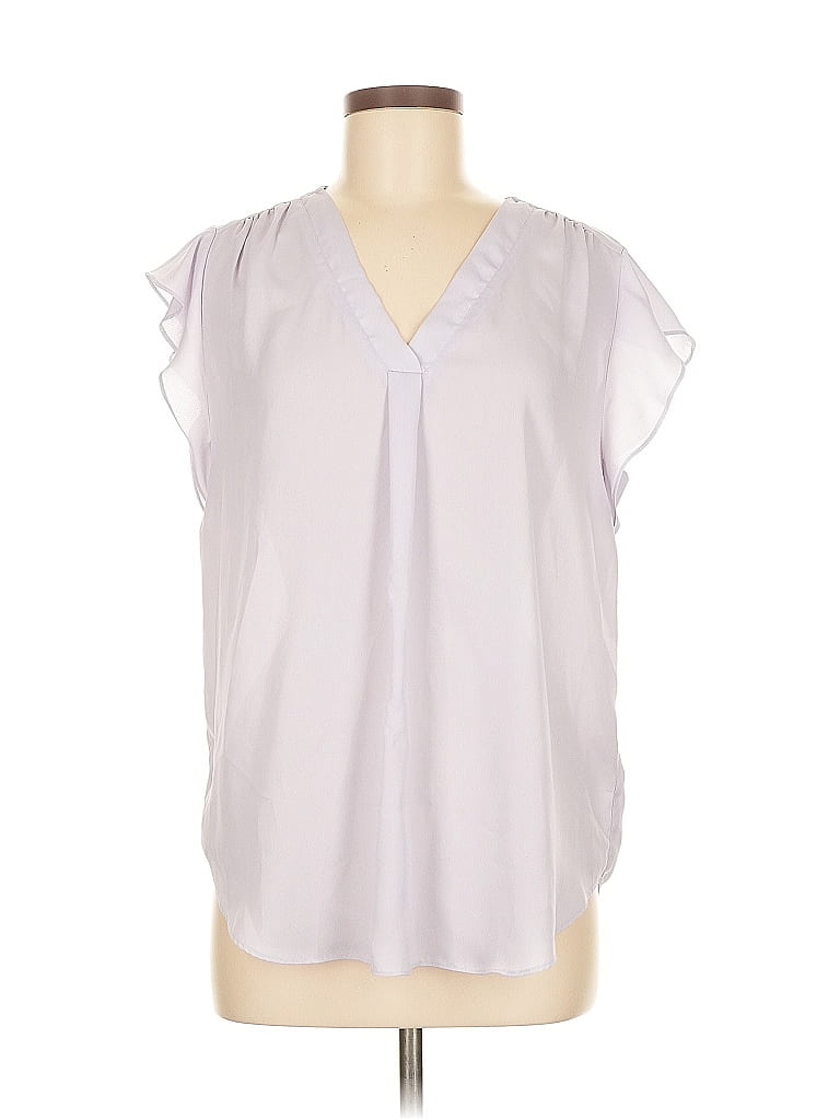 Chaus 100% Polyester Gray Short Sleeve Blouse Size M - photo 1