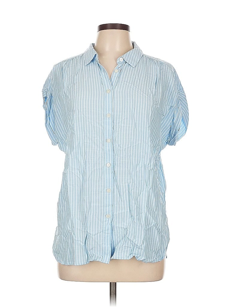 Pre-owned Lodis Short Sleeve Blouse In Blue