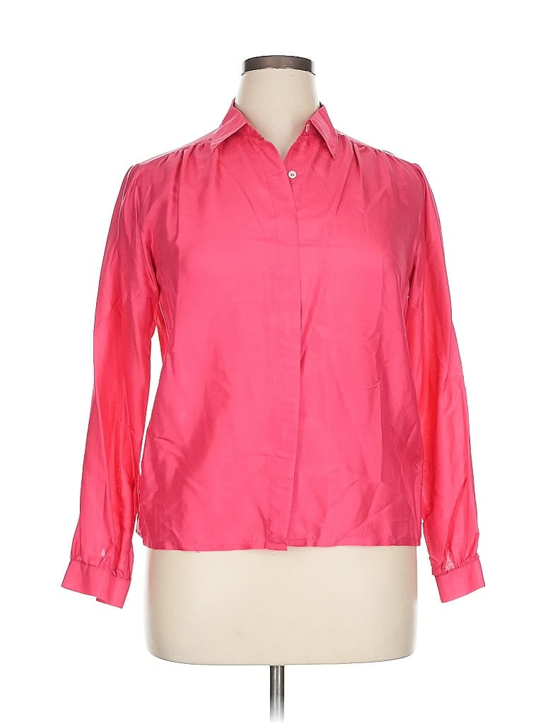 Pre-owned Assorted Brands 3/4 Sleeve Button Down Shirt In Pink