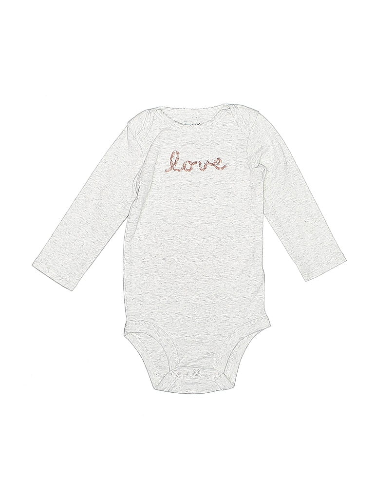 Just One You Made by Carter's Silver Long Sleeve Onesie 6-9 MO / 9 MO - photo 1