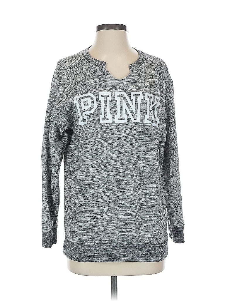 Pre-owned Victoria's Secret Pink Pullover Sweater In Gray