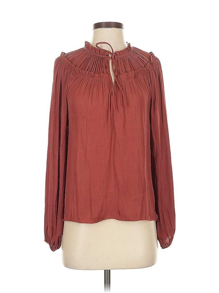 Evereve 100% Polyester Burgundy Long Sleeve Blouse Size XS - photo 1