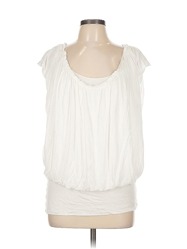Pre-owned Unbranded Sleeveless Blouse In White