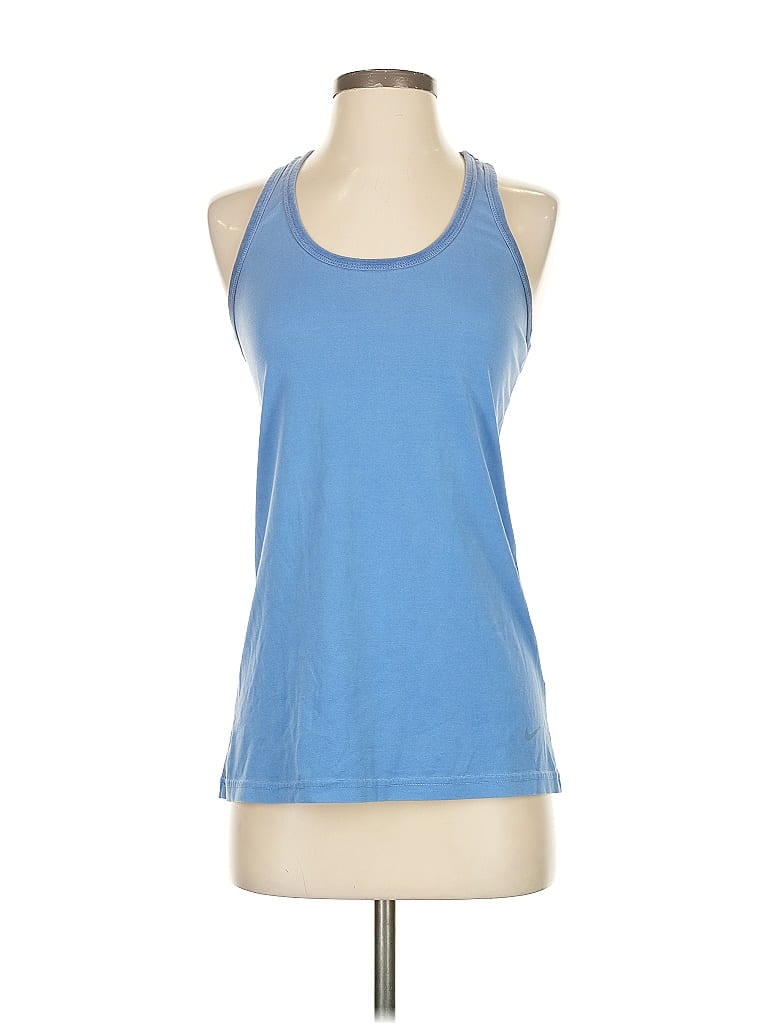Pre-owned Nike Tank Top Blue Halter Neckline Tops