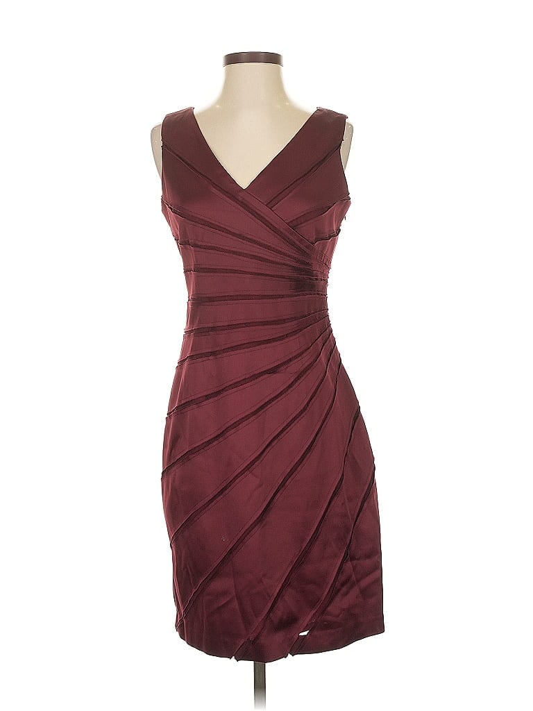 Pre-owned Chetta B Cocktail Dress In Burgundy