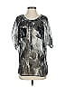 Express 100% Polyester Metallic Silver Short Sleeve Blouse Size S - photo 1