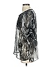 Express 100% Polyester Metallic Silver Short Sleeve Blouse Size S - photo 5