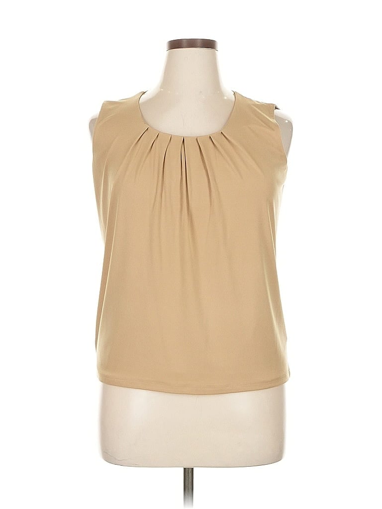 Jones Studio Tan Sleeveless Blouse Size L - photo 1