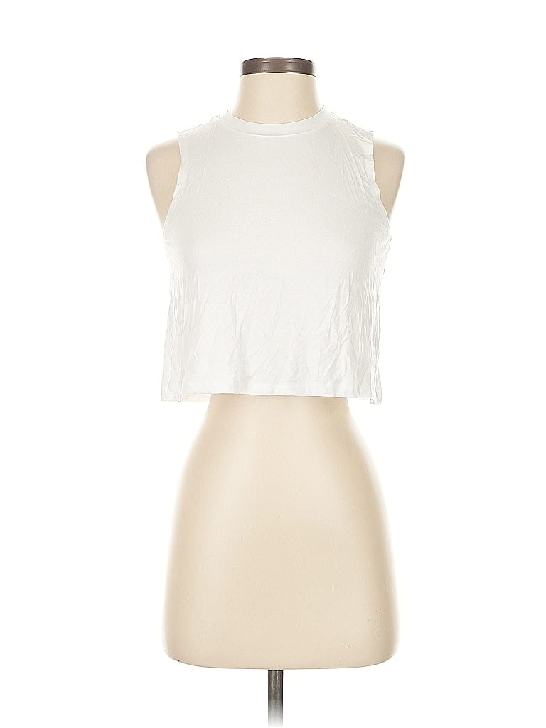 Click to view more detailed imagery on our partner's website Pre-owned Carbon38 Tank Top White Halter Neckline Tops