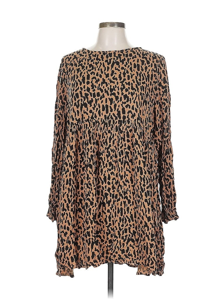 Pre-owned Bp. Long Sleeve Blouse In Brown