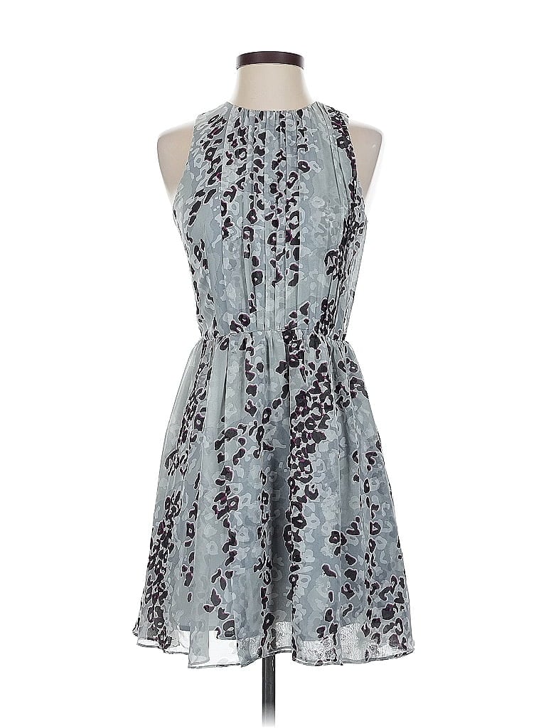 Armani Exchange 100% Polyester Print Gray Cocktail Dress Size 2 - photo 1