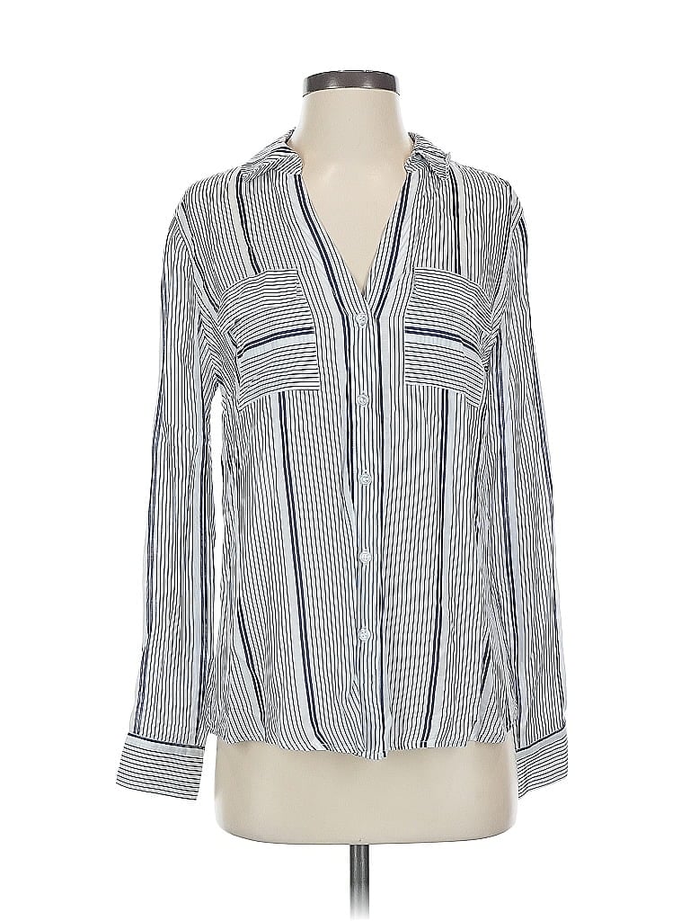 Pre-owned Inc International Concepts Long Sleeve Blouse In Blue