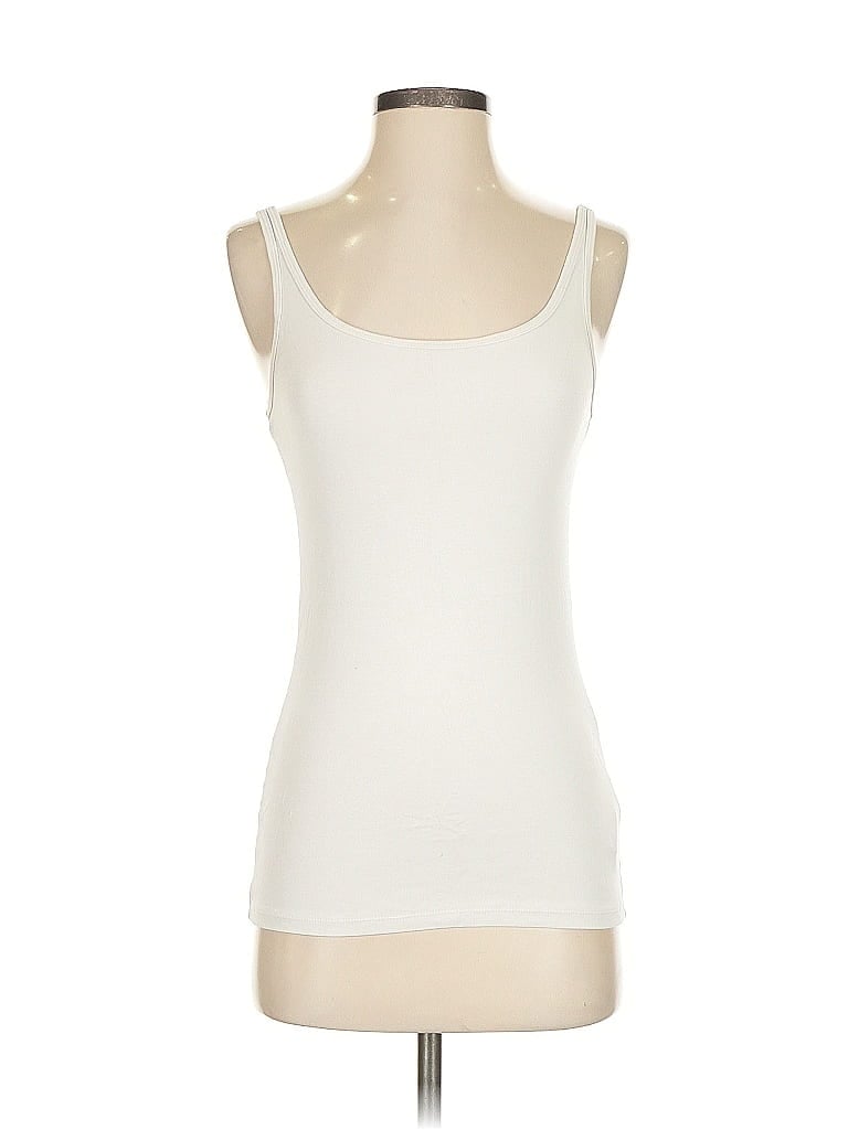 Pre-owned Amazon Essentials Tank Top Ivory Strapless Neckline Tops In White