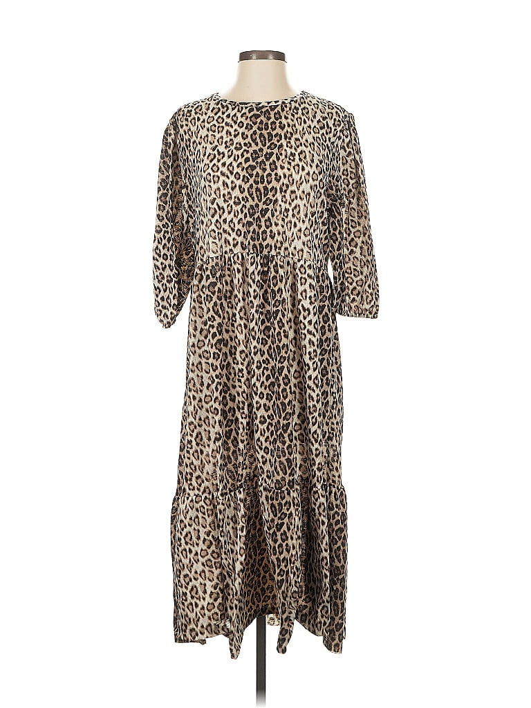 Pre-owned Zara Casual Dress In Brown