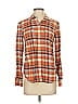 L.L.Bean Signature Plaid Orange Long Sleeve Button-Down Shirt Size XS - photo 1