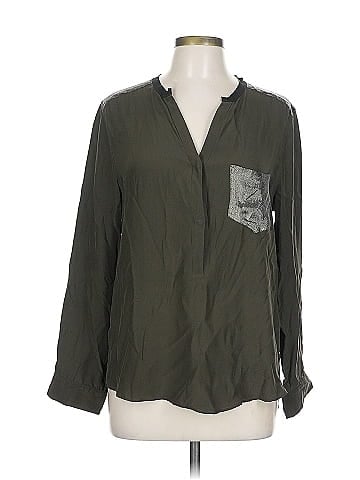 Sandro Long Sleeve Silk Top (view 1)