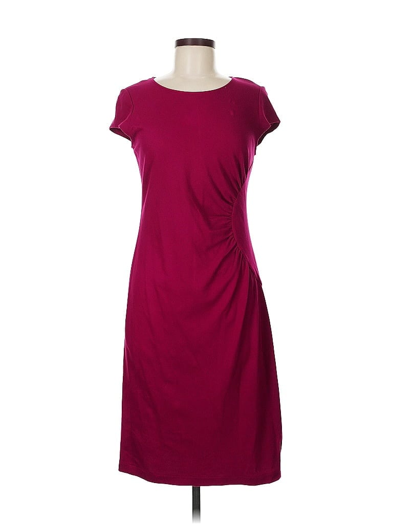 Lafayette 148 New York Solid Burgundy Casual Dress Size 6 - photo 1