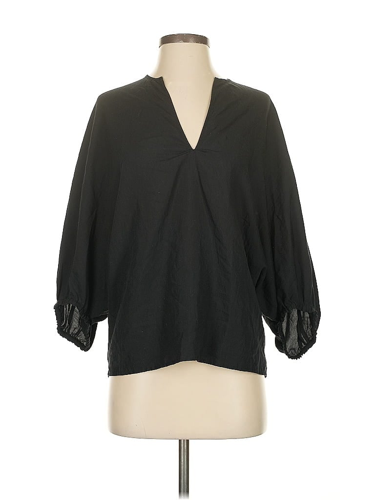 Pre-owned Vince 3/4 Sleeve Blouse In Black