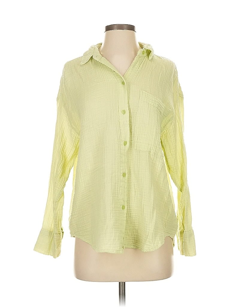 Pre-owned Abercrombie & Fitch Long Sleeve Button Down Shirt In Yellow