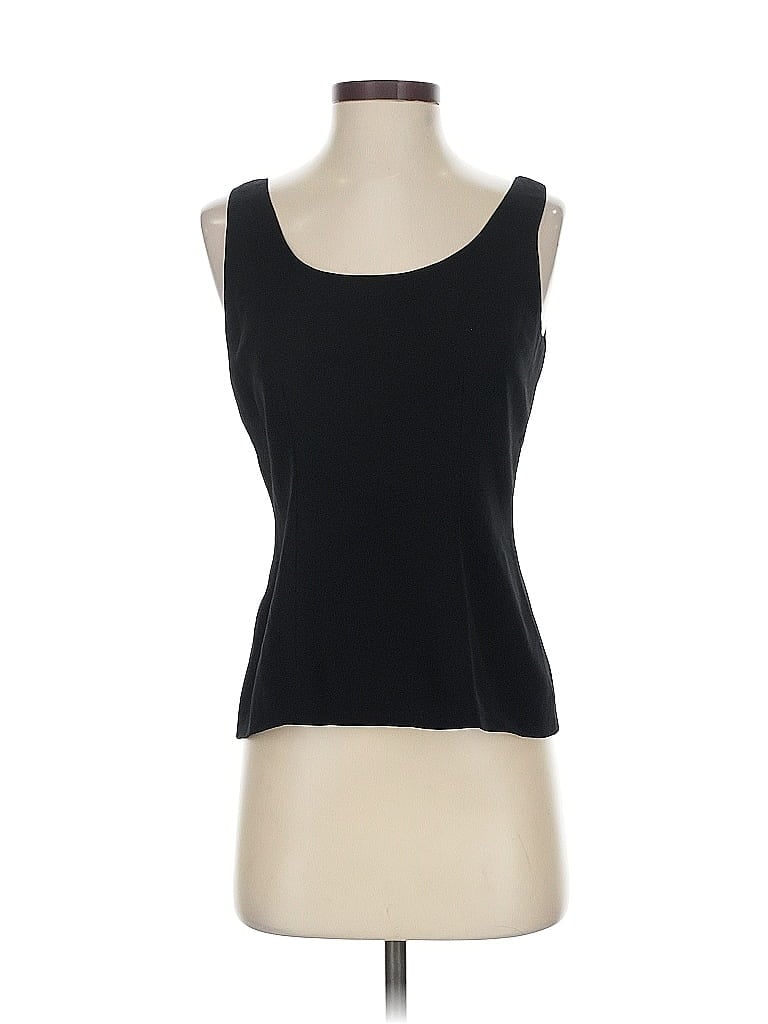 Pre-owned Dana Buchman Sleeveless Top Black Scoop Neck Tops