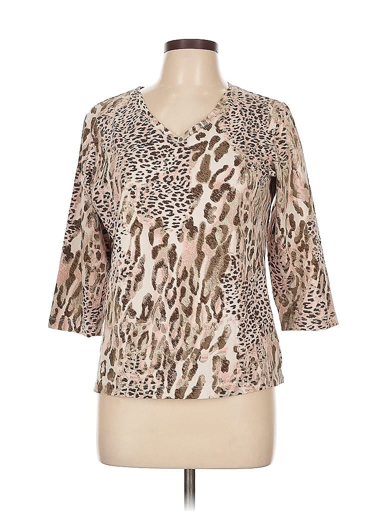 Click to view more detailed imagery on our partner's website Pre-owned Chico's 3/4 Sleeve Blouse In Brown