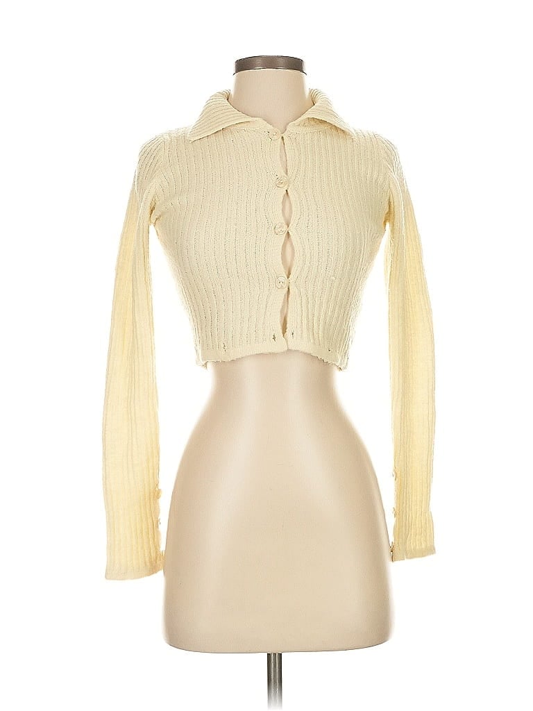 Pre-owned Ruve Cardigan Sweater In White