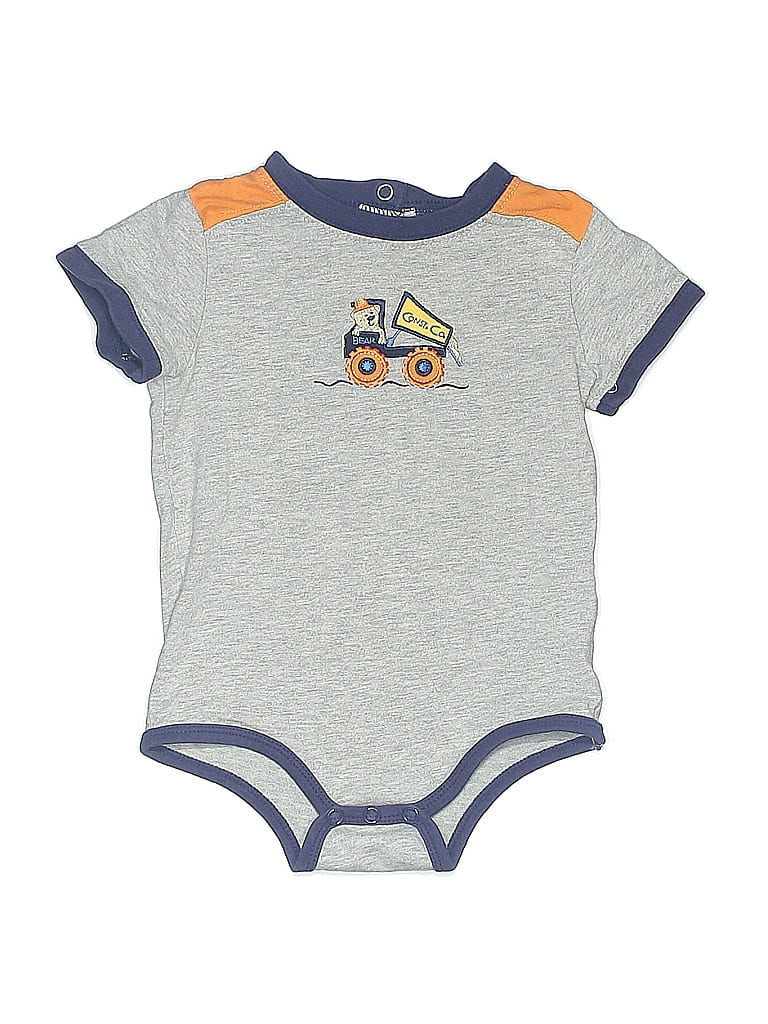 Pre-owned Okie Dokie Babies' Short Sleeve Onesie In Gray