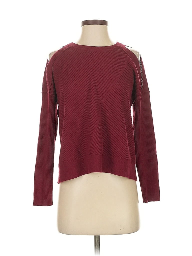 Pre-owned Lucky Brand Pullover Sweater In Burgundy