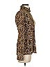 DKNY 100% Polyester Animal Print Brown Tan Long Sleeve Blouse Size M - photo 4