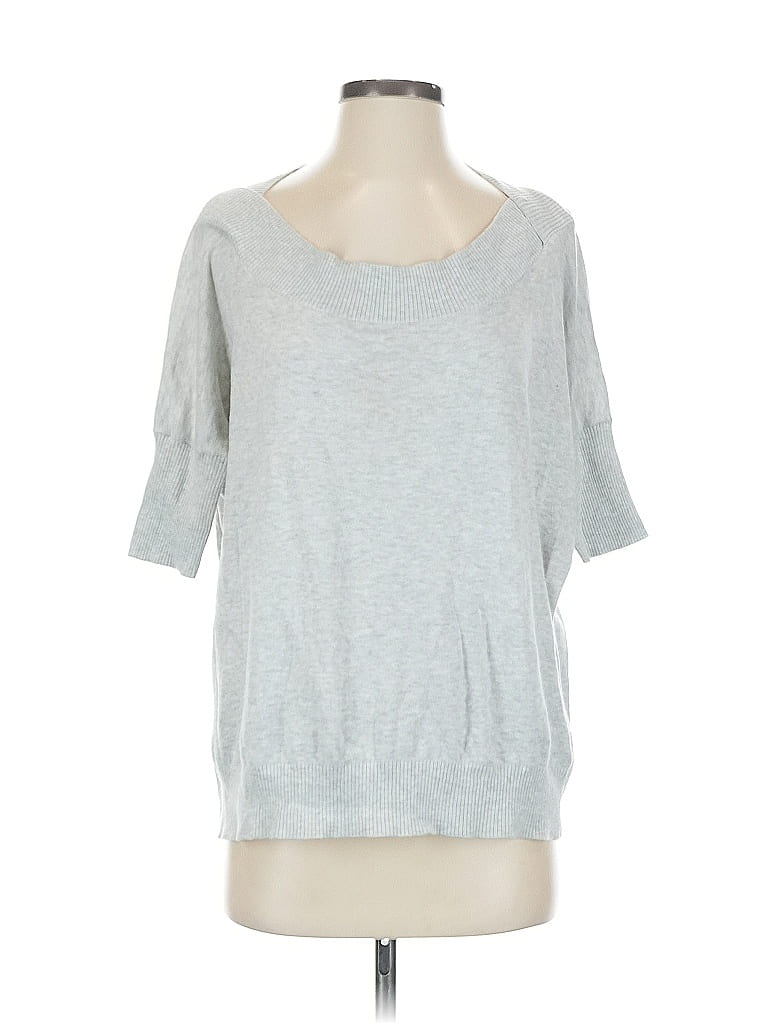CABI Pre-owned 3/4 Sleeve Top Gray Scoop Neck Tops