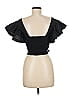 Intermix Black Short Sleeve Top Size 6 - photo 2