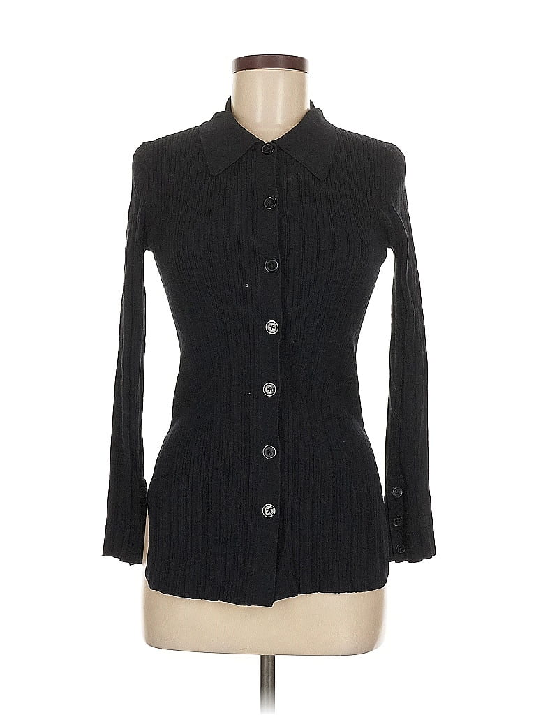 Pre-owned Scoop Cardigan Sweater In Black