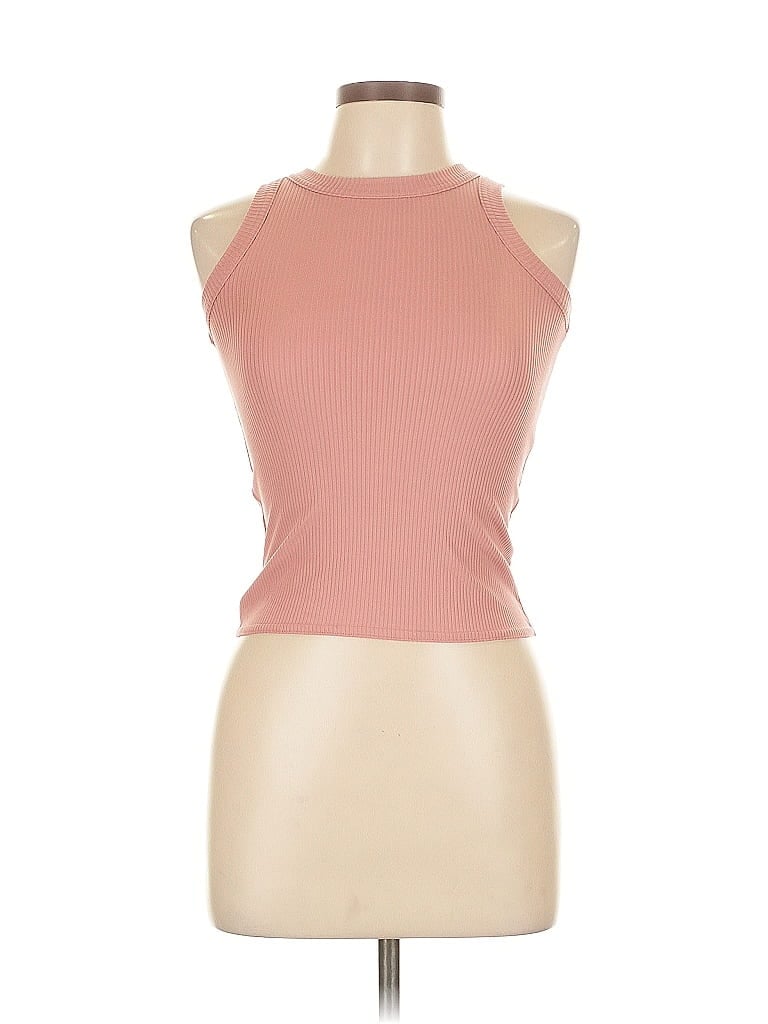 Aqua Tank Top Pink Halter Neckline Tops In Pink