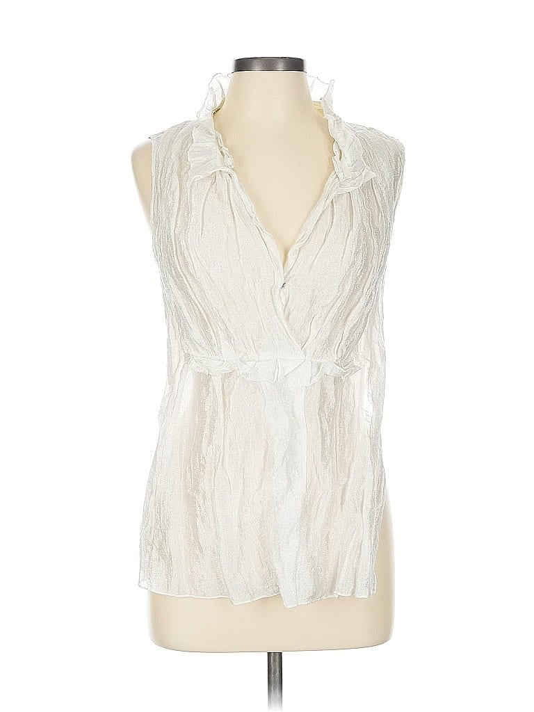 Pre-owned Worth Sleeveless Blouse In White