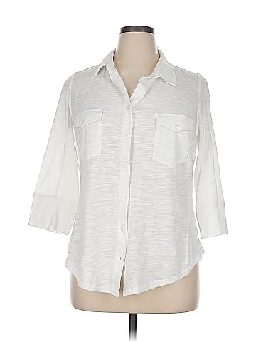 Market and Spruce 3/4 Sleeve Button-Down Shirt (view 1)