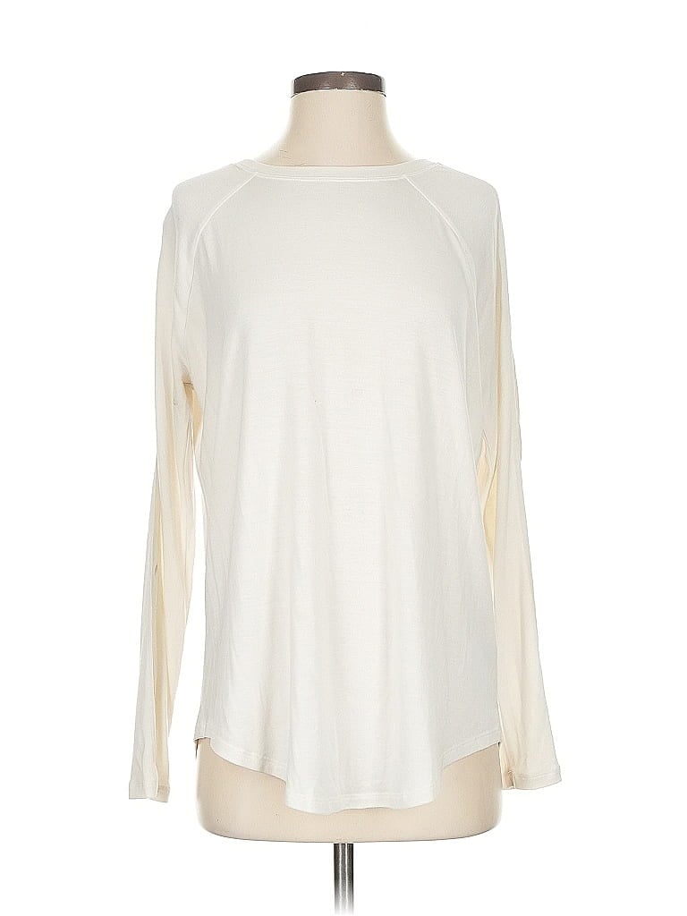 Pre-owned Athleta Long Sleeve T-shirt In White
