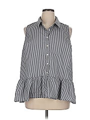 Logo By Lori Goldstein Sleeveless Button Down Shirt