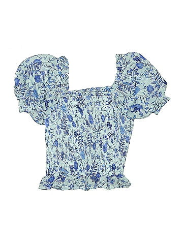 Aqua Short Sleeve Blouse (view 1)
